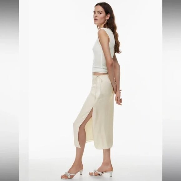 Aritzia Wilfred Elixir Ivory Satin Skirt - Picture 1 of 3